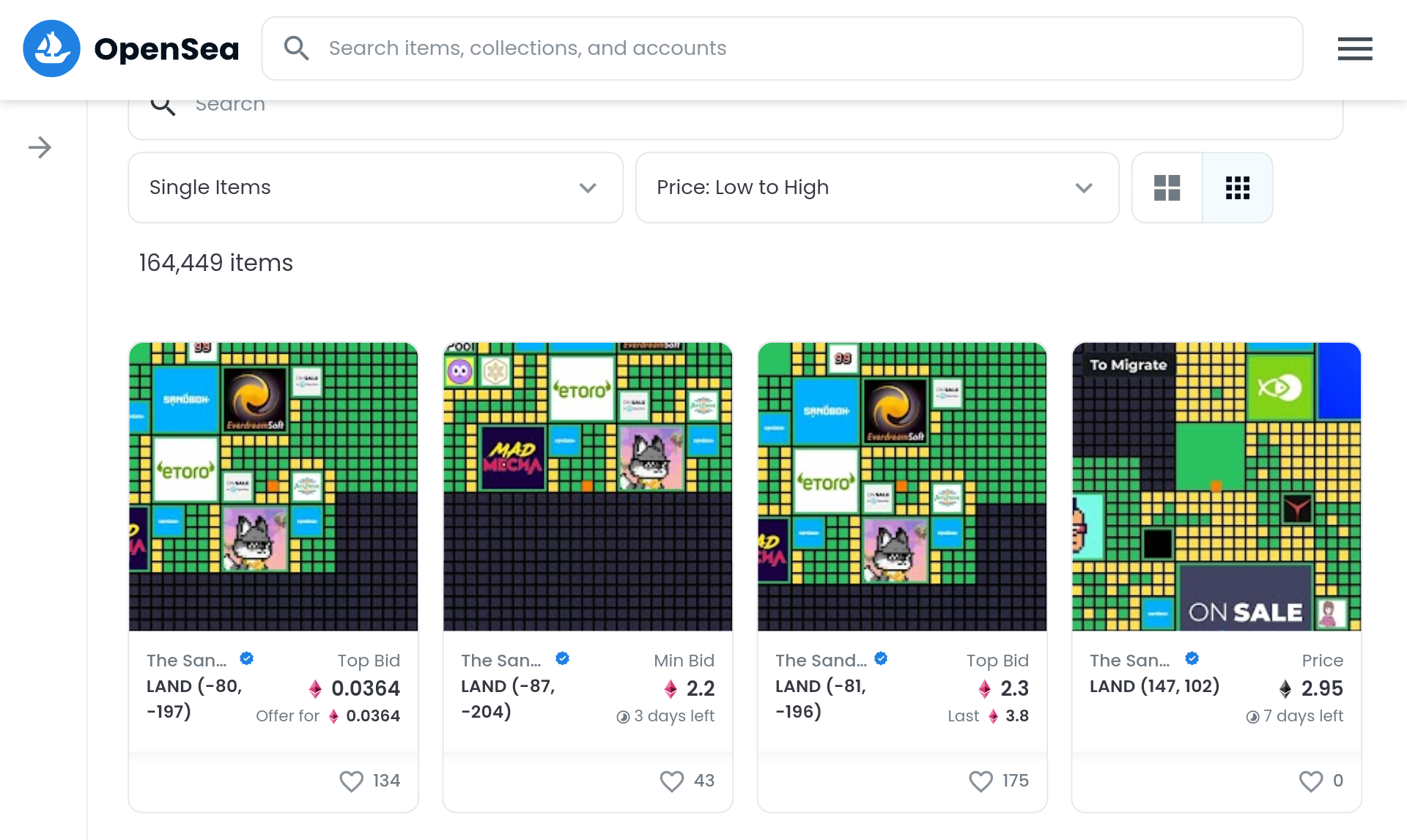 <img src="Sandbox-1-e1646402118769.png" alt"Sandbox collectibles on Opensea">